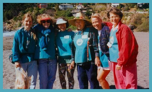 Group of guides at Muir Beach with Mrs. Terwilliger