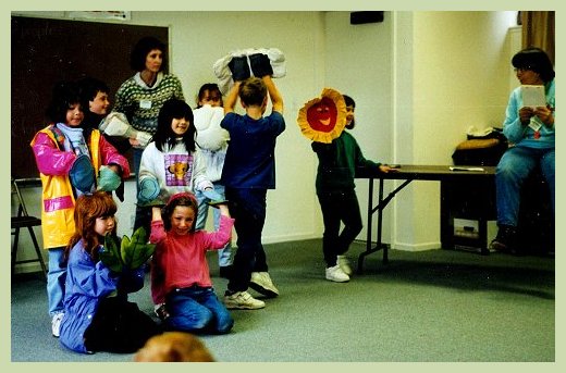 Rainy day activity - children dramatizing the water cycle